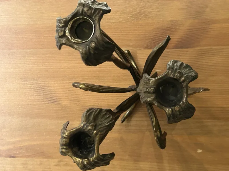 Online Pamono Brass Floral Candlestick by Antonella Saviato, 1960s