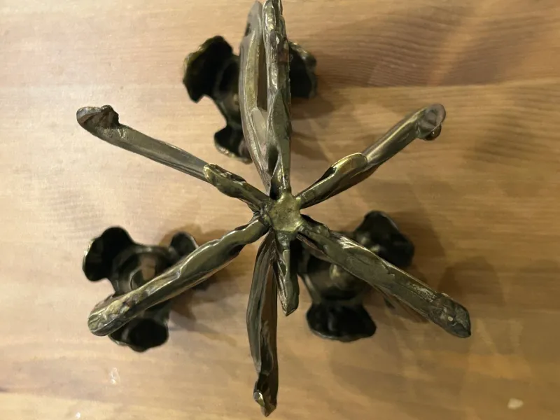 Online Pamono Brass Floral Candlestick by Antonella Saviato, 1960s