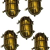 Pamono Brass Garden Nautical Sconces, 1940s, Set of 5> Garden Lighting