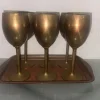 Pamono Brass Goblets with Tray, 1920> Dinnerware Accessories