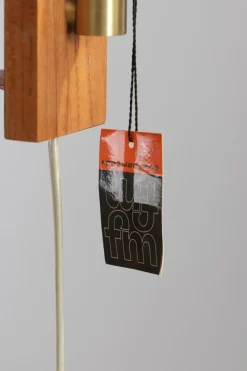 Online Pamono Brass Horizon Wall Lamp with Swing Arm and Teak Wall Bracket by Jo Hammerborg for Fog & Mørup, 1960s