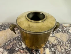 Pamono Brass Ice Bucket with Bird-Shaped Handles, Italy, 1960s> Ice Buckets & Wine Coolers