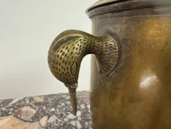 Pamono Brass Ice Bucket with Bird-Shaped Handles, Italy, 1960s><noscript><img width=