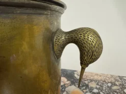 Pamono Brass Ice Bucket with Bird-Shaped Handles, Italy, 1960s><noscript><img width=