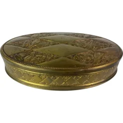 Pamono Brass Jewelry Box in Style of Dagobert Peche and Wiener Werkstätte, 1890s> Trunks Crates & Baskets