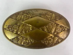 Pamono Brass Jewelry Box in Style of Dagobert Peche and Wiener Werkstätte, 1890s> Trunks Crates & Baskets