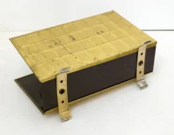 Pamono Brass Magazine Rack attributed to Peerage Brass, England, 1960s><noscript><img width=
