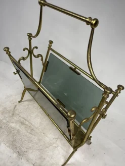 Pamono Brass Magazine Rack, 1960s><noscript><img width=
