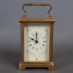Pamono Brass Mechanical Carriage Clock from Bayard Paris, Duverdrey & Bloquel, 1940s> Clocks