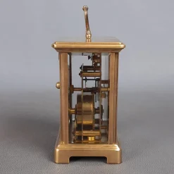 Pamono Brass Mechanical Carriage Clock from Bayard Paris, Duverdrey & Bloquel, 1940s><noscript><img width=