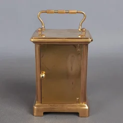 Pamono Brass Mechanical Carriage Clock from Bayard Paris, Duverdrey & Bloquel, 1940s><noscript><img width=
