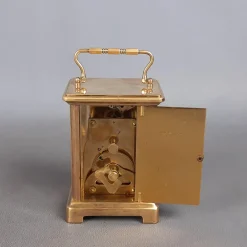 Pamono Brass Mechanical Carriage Clock from Bayard Paris, Duverdrey & Bloquel, 1940s><noscript><img width=