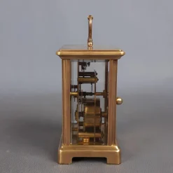 Pamono Brass Mechanical Carriage Clock from Bayard Paris, Duverdrey & Bloquel, 1940s><noscript><img width=
