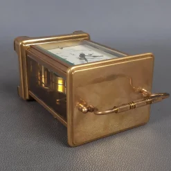 Pamono Brass Mechanical Carriage Clock from Bayard Paris, Duverdrey & Bloquel, 1940s><noscript><img width=
