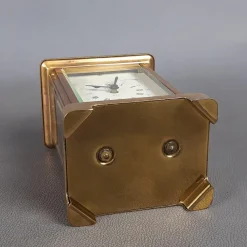 Pamono Brass Mechanical Carriage Clock from Bayard Paris, Duverdrey & Bloquel, 1940s><noscript><img width=