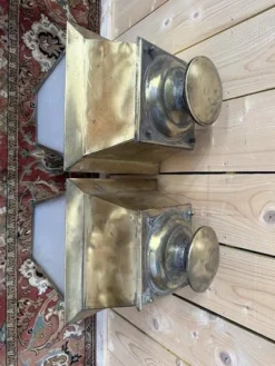 Outlet Pamono Brass Outdoor Lanterns, Set of 2