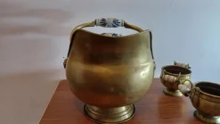 Pamono Brass Planters, 1950s-1960s, Set of 4><noscript><img width=