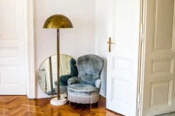 Clearance Pamono Brass Sculpted Art Deco Floor Lamp by Brajak Vitberg