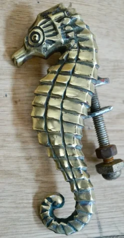 Pamono Brass Seahorse Door Knocker, 1905> Architectural Elements