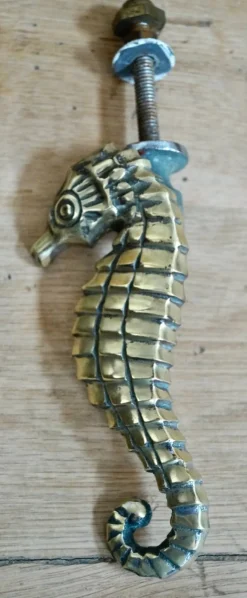 Pamono Brass Seahorse Door Knocker, 1905> Architectural Elements