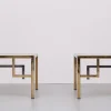 Sale Pamono Brass Square Side Tables from Belgo Chrome, 1970s, Set of 2