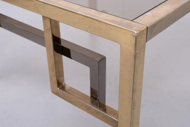 Sale Pamono Brass Square Side Tables from Belgo Chrome, 1970s, Set of 2