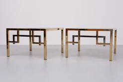 Sale Pamono Brass Square Side Tables from Belgo Chrome, 1970s, Set of 2