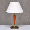 Pamono Brass Table Lamp with Linen Shade by Erik Tidstrand for Nordiska Kompaniet, Sweden, 1927> Table Lamps
