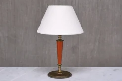 Pamono Brass Table Lamp with Linen Shade by Erik Tidstrand for Nordiska Kompaniet, Sweden, 1927> Table Lamps