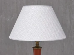 Pamono Brass Table Lamp with Linen Shade by Erik Tidstrand for Nordiska Kompaniet, Sweden, 1927><noscript><img width=