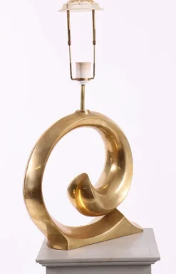 Pamono Brass Table Lamp with New Fabric Shade, Denmark, 1970s> Table Lamps