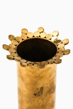 Sale Pamono Brass Vase by Pierre Forsell, 1950s