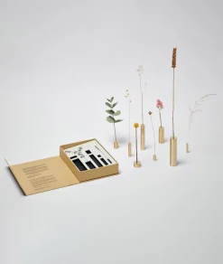 Pamono Brass Vases for Dried Flowers by Alvaro Catalán De Ocón, Set of 8> Tabletop