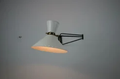 Pamono Brass Wall Lamp by Rene Mathieu for Maison Lunel, 1960s> Wall Lights & Sconces