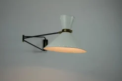 Pamono Brass Wall Lamp by Rene Mathieu for Maison Lunel, 1960s><noscript><img width=