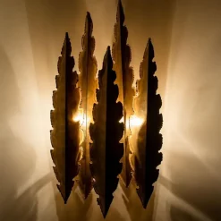 Pamono Brass Wall Sconces by Holm Sorensen, 1960, Set of 2><noscript><img width=