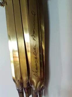 Pamono Brass Wall Sculpture by Daniel Dhaeseleer, 1970s><noscript><img width=