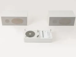 Pamono Braun Tc 20 & L 20 Mini Stereo Systems by Dieter Rams for Braun, 1970s, Set of 2><noscript><img width=