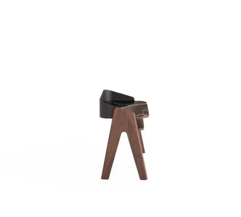 Pamono Bravero Walnut and Breccia Imperiale Glass Nightstand by Morica Design> Tables|Nightstands
