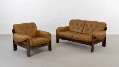 Outlet Pamono Brazilian Style Leather Seating Group, Set of 2
