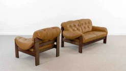 Outlet Pamono Brazilian Style Leather Seating Group, Set of 2