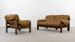 Outlet Pamono Brazilian Style Leather Seating Group, Set of 2