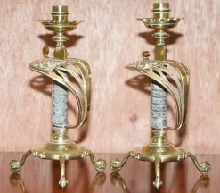 Pamono British Army Sword Handle Candlesticks from Benham & Froud VR, 1905, Set of 2> Candleholders