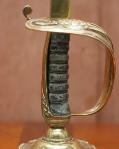Pamono British Army Sword Handle Candlesticks from Benham & Froud VR, 1905, Set of 2><noscript><img width=
