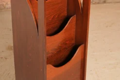 Pamono British Glasgow School Arts & Crafts Mahogany Magazine Rack, Early 20th Century><noscript><img width=