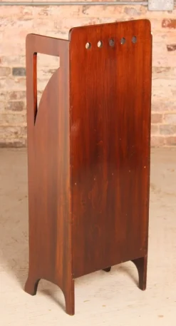 Pamono British Glasgow School Arts & Crafts Mahogany Magazine Rack, Early 20th Century><noscript><img width=