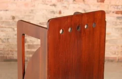 Pamono British Glasgow School Arts & Crafts Mahogany Magazine Rack, Early 20th Century><noscript><img width=
