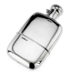 Pamono British Silver Hip Flask and Cup from Walker & Hall, 1915> Bottles, Carafes & Jugs