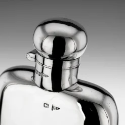 Pamono British Silver Hip Flask and Cup from Walker & Hall, 1915><noscript><img width=