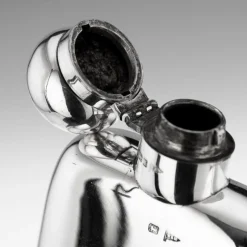 Pamono British Silver Hip Flask and Cup from Walker & Hall, 1915><noscript><img width=
